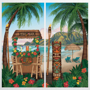 FET toile de fond tiki 2 pieces