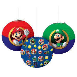 FET lanterne en papier de mario 3pcs