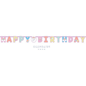 FET banderole happy birthday pastel licorne