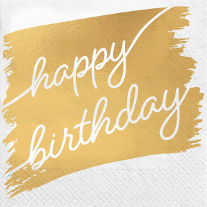 FET napkin g hb blanc et or
