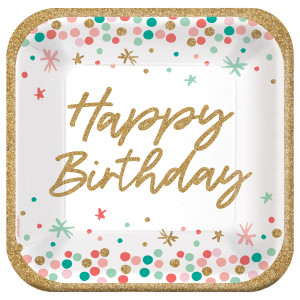 FET assiettes g happy birthday 18pcs