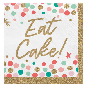 FET petite napkins eat cake pastel a pois