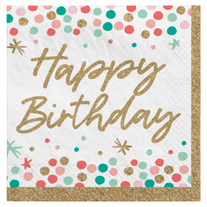 FET serviettes de table bon anniversaire 36/pqt