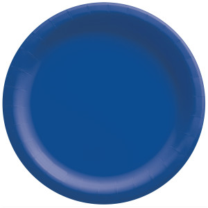 FET petite assiette ronde bleue royale en carton