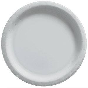 FET plat carton argent rond 6.75"