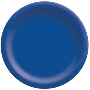 FET grande assiette ronde bleue royale