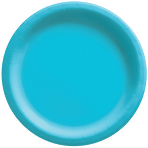 FET assiette en papier bleu