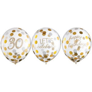 FET ballons de confettis en latex aniversaire 30e