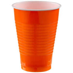 FET verre de plastique 12 oz orange