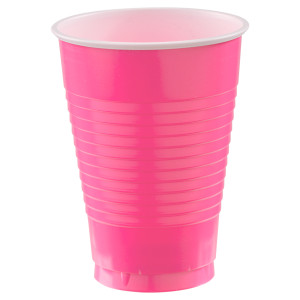 FET verre en plastique rose fonce