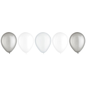 FET 12 ballons blanc satin