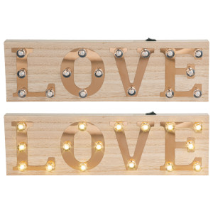 FET plaque murale love avec lumiere