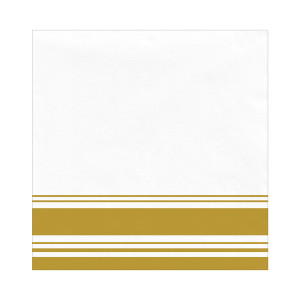 FET serviette de breuvage blanc doré