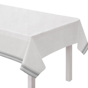FET nappe blanche bordure argent