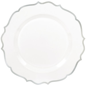 FET grande assiettes blanc a grey