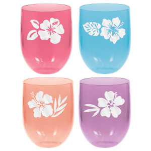 FET 4 verres de jus en couleur hawaïenne
