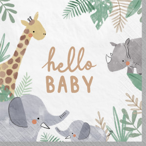 FET 16 grandes napkins jungle hello baby