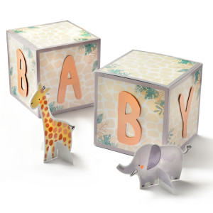 FET décorations de table cubes jungle baby