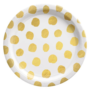FET petites assiettes a pois dore