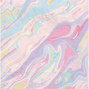 FET paquet de 40 serviettes de tables pastel marbre