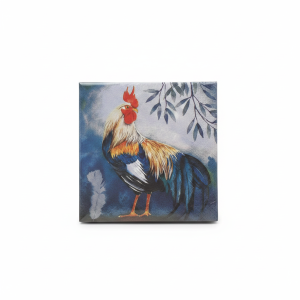 FET Napkins Rooster blue feathers