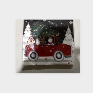 FET Napkins red Christmas car