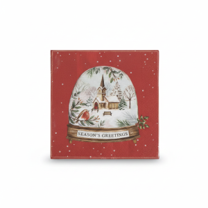 FET Napkins Seasons Greetings in Snow Globe