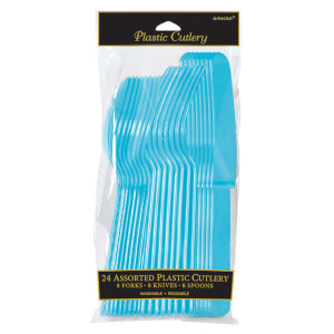 FET ustensiles en plastique bleu