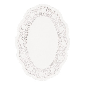 FET doilies ovale blanc 8pcs