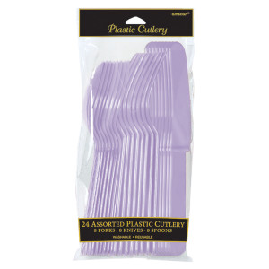 FET 24 ustensiles assortis en plastique lav