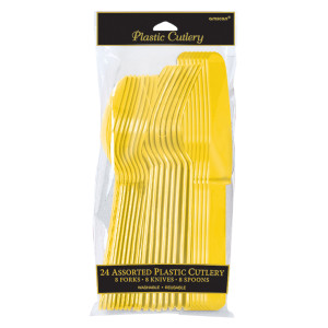 FET ustensile en plastique jaune