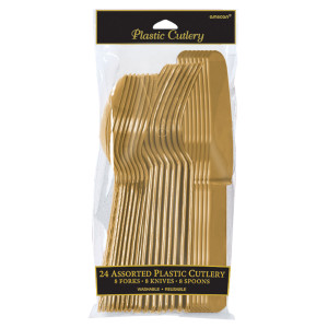 FET ustensiles en plastique or
