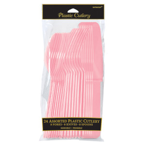 FET ustensiles en plastique rose