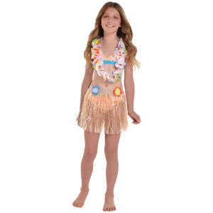 FET jupe hawaïenne beige enfant