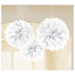 FET 3 décorations papier blanc 16"