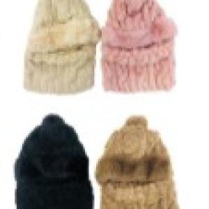 HIV bonnet femme doublure peluche écharpe intégré coul. ass.