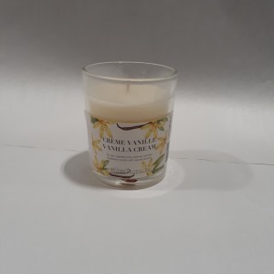 CHA bougie végétale crème vanille verre