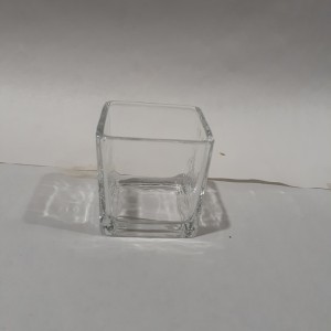 DEC vase carré en verre "maddey" 6x6x6cm (#36417)