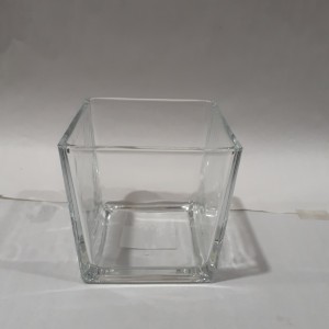 DEC vase en verre carré "maddey" 12x12x12cm (#36456)