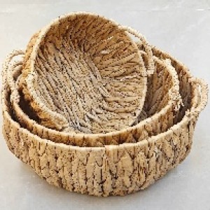 ADM panier 23*23*11cm naturel ovale avec poignée
