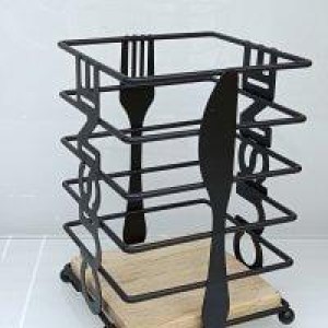 CUI support noir pour fourchettes et cuillères, 11 × 11 × 16
