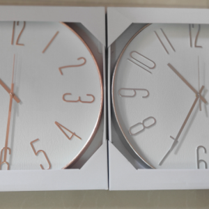 HOR horloge 50cm,argent/rose doré