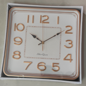 HOR 33*33cm horloge rose doré
