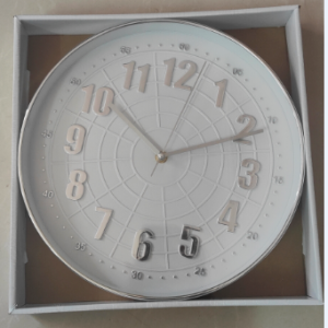 HOR 30cm horloge silver