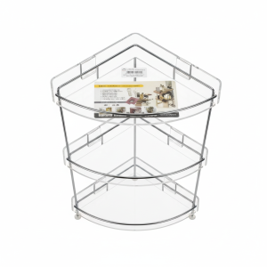 ADM étagère de coin 3 niveaux en plastique transparent (30×1