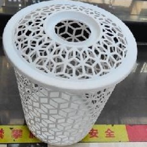 PLA panier à linge rond blanc couvercle, 39,5×42 cm