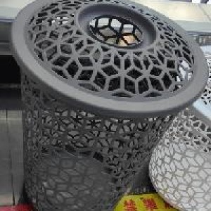 PLA panier à linge rond gris couvercle , 43,5×55 cm