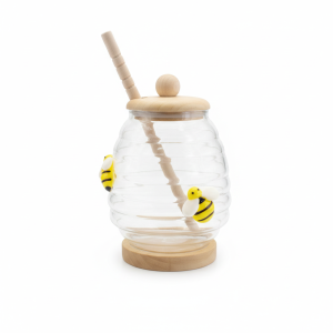 ADM 400ml bocal en verre pour miel avec abeille
