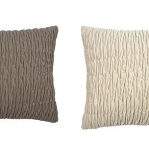 ADM coussin uni kaki et beige avec texture tricotée 45*45cm