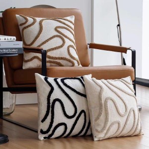 ADM coussin noir et beige à motifs modernes 45*45cm